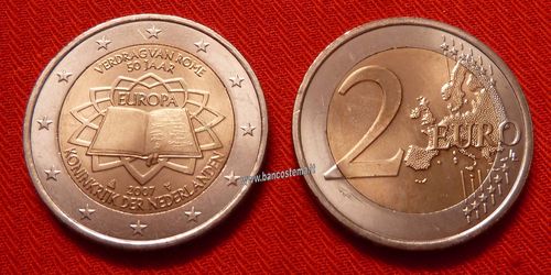 Olanda 2 euro commemorativo 2007 50º anniversario della firma del Trattato di Roma FDC