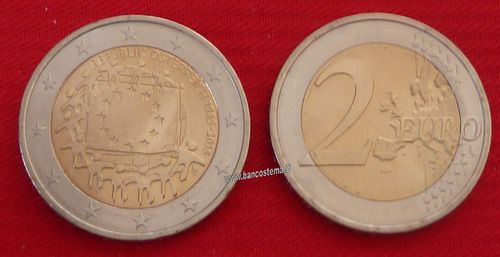 Austria 2 euro commemorativo 2015 30º anniversario della Bandiera Europea FDC