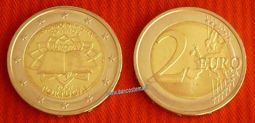 Portogallo 2 euro commemorativo 2007 50º anniversario della firma del Trattato di Roma FDC