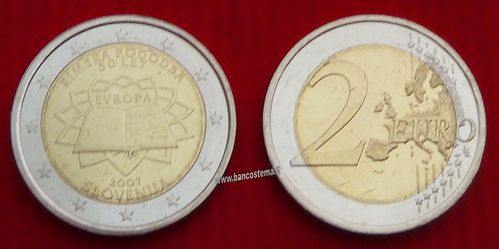 Slovenia 2 euro commemorativo 2007 50º anniversario della firma del Trattato di Roma FDC