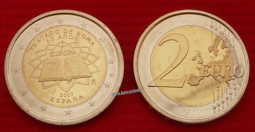 Spagna 2 euro commemorativo 2007 50º anniversario della firma del Trattato di Roma BU