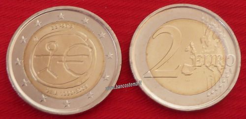 Spagna 2 euro commemorativo 2009 10º anniversario dell'Unione Economica e Monetaria FDC