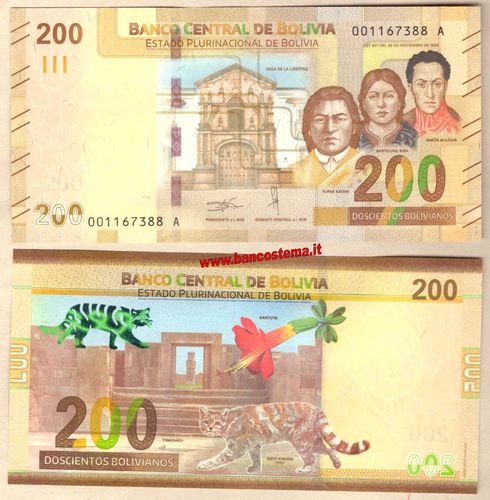 Bolivia 200 Bolivianos nd 2020 unc