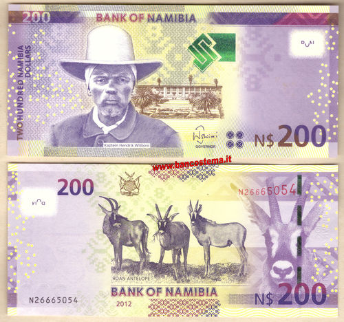 Namibia P15a 200 Dollars 2012 unc