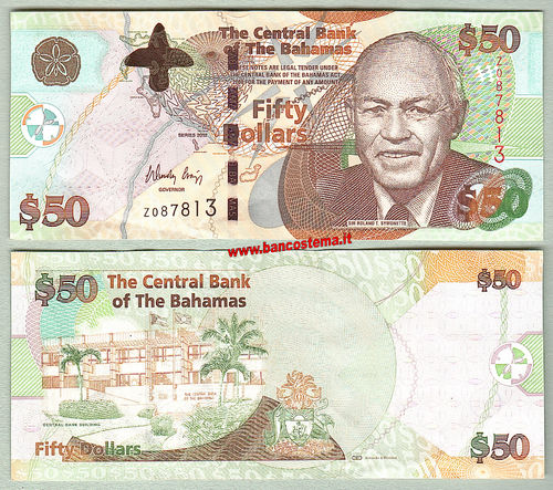 Bahamas P75A 50 Dollars 2012 xfau replacement