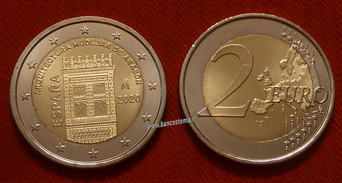 Spagna 2 euro commemorativo 2020 Architettura mudéjar d'Aragona FDC
