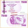 Zimbabwe P52 750.000 Dollars 11.12.2007 redemption date 30.06.2008 unc