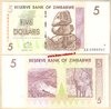 Zimbabwe P66 5 Dollars 2007 unc