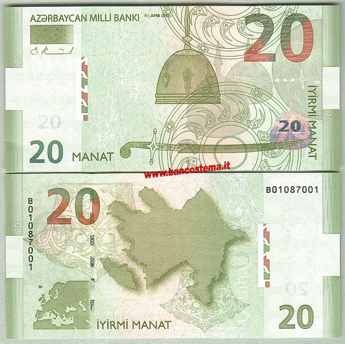 Azerbaijan P28 20 Manat 2005 unc