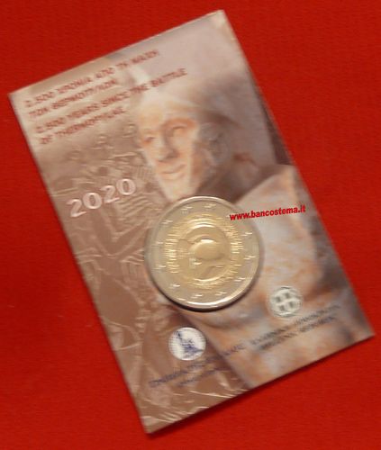 Grecia 2 euro commemorativo 2020 2500º anniversario della battaglia delle Termopili COINCARD FDC