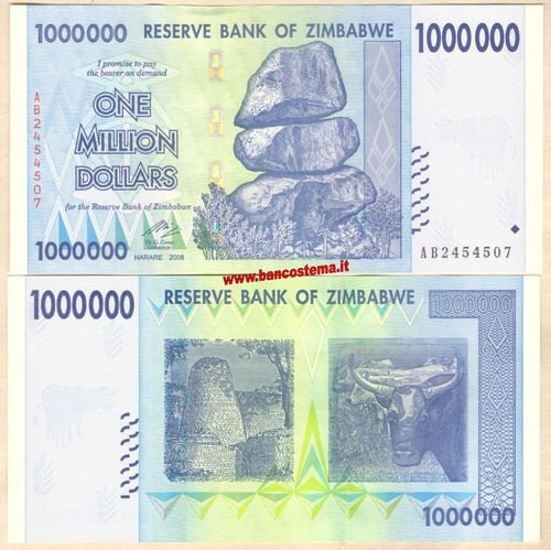 Zimbabwe P77 1.000.000 Dollars 2008 unc