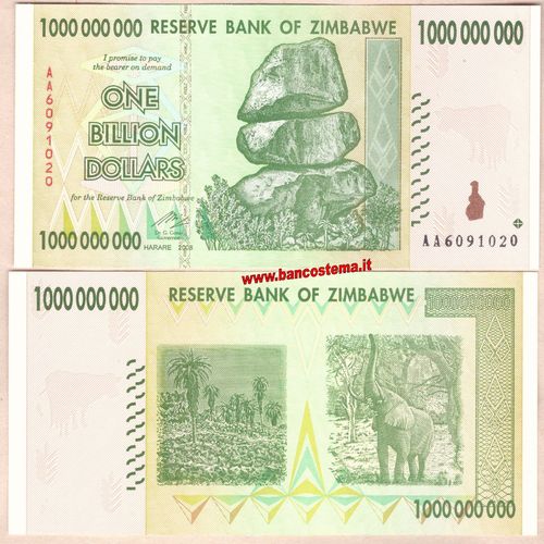 Zimbabwe P83 1.000.000.000 Dollars 2008 unc