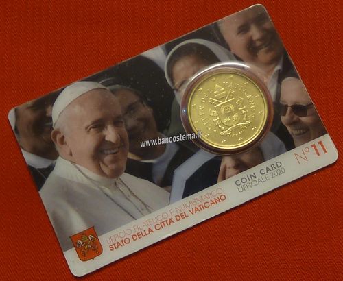 Vaticano coin card 50 cent nr.11 2020 fdc