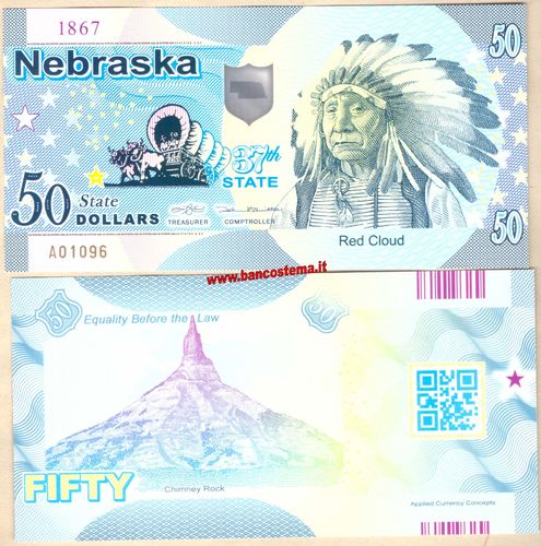Usa 50 dollars Nebraska 37th State Polymer unc