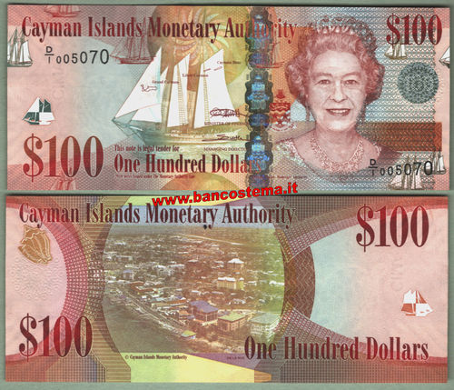Cayman Islands P43a 100 dollars 2010 D/1 unc
