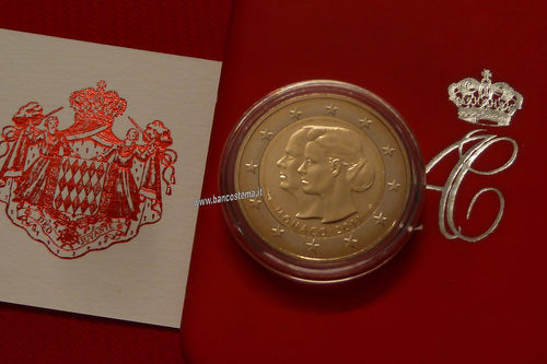 Monaco 2 euro commemorativo Matrimonio del principe Alberto II di Monaco con Charlèn 2011 in scatola