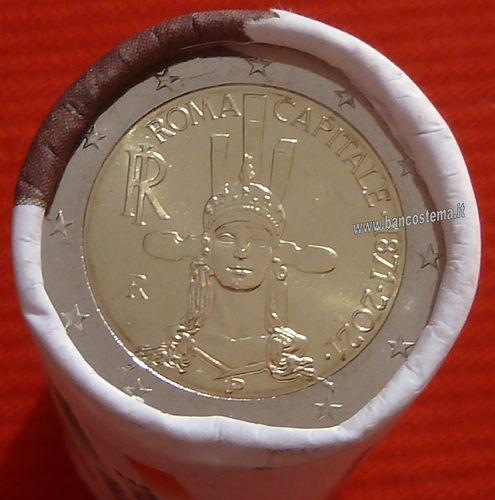Italia 2 euro commemorativo 2020 150º anniv. dell'istituzione di Roma capitale rotolino 25 pezzi fdc
