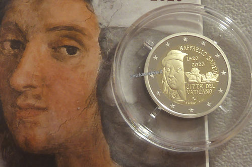 Vaticano 2 euro 2020 proof Commemorativo V Centenario della morte di Raffaello