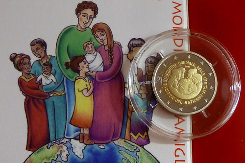 Vaticano 2 euro 2015 proof Commemorativo VII incontro mondiale delle famiglie