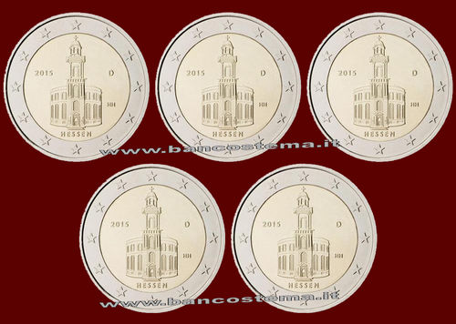 Germania 2 euro commemorativi 2015 5 zecche Paulskirche a Francoforte sul Meno (Assia Assia) FDC