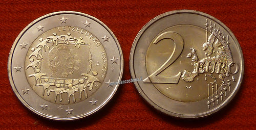 Lussemburgo 2 euro commemorativo 2015 30º anniversario della Bandiera Europea FDC