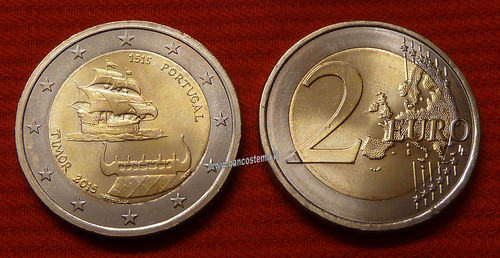 Portogallo 2 euro commemorativo 2015 500º anniversario dei primi contatti con Timor FDC