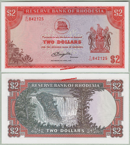 Rhodesia P39 2 Dollars 24.05.1979  unc