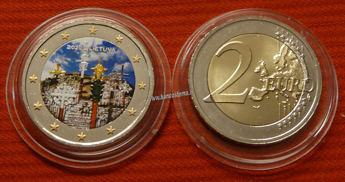 Lituania 2 euro commemorativo Collina delle Croci 2020 fdc COLOR