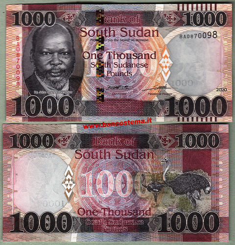 South Sudan 1.000 Pounds 2020 unc