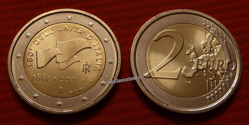 Italia 2 euro 2011 commemorativo 150º anniversario dell'unità d'Italia fdc
