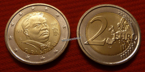 Italia 2 euro 2012 commemorativo 100º anniversario della morte di Giovanni Pascoli fdc