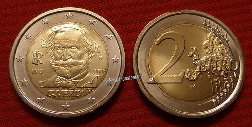 Italia 2 euro 2013 commemorativo	200º anniversario della nascita di Giuseppe Verdi fdc