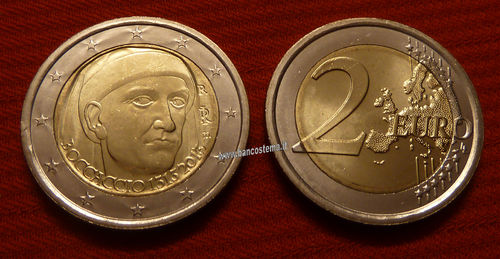 Italia 2 euro 2013 commemorativo	700º anniversario della nascita di Giovanni Boccaccio fdc