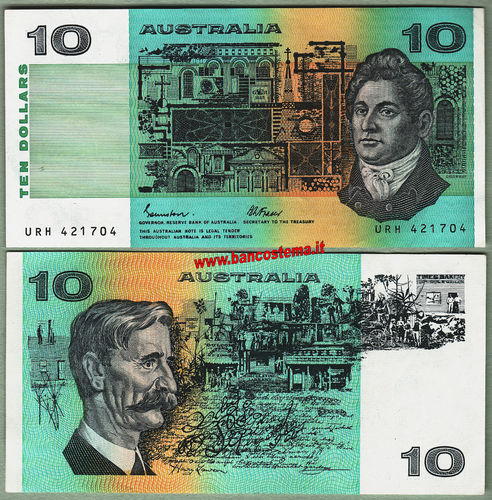 Australia P45e 10 Dollars nd 1974-91 au