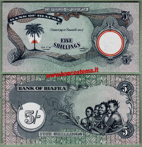 Biafra P3b 5 Shillings nd 1968-69 unc