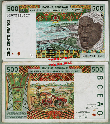 Senegal P710Km 500 Francs 2001 vf W.A.S. let.K