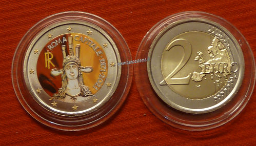 Italia 2 euro commemorativo 2020 150º anniversario dell'istituzione di Roma capitale COLOR fdc