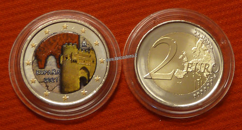 Spagna 2 euro commemorativo 2021 Citta’ storica di Toledo color FDC