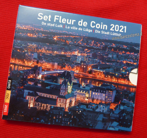 Belgio serie zecca 2021 città di Liége 8 + 2 pz x 2,5 euro valori FDC