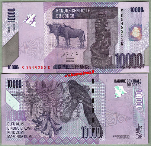 Congo Democratic Republic 10.000 Francs 30.06.2020 (2021) unc