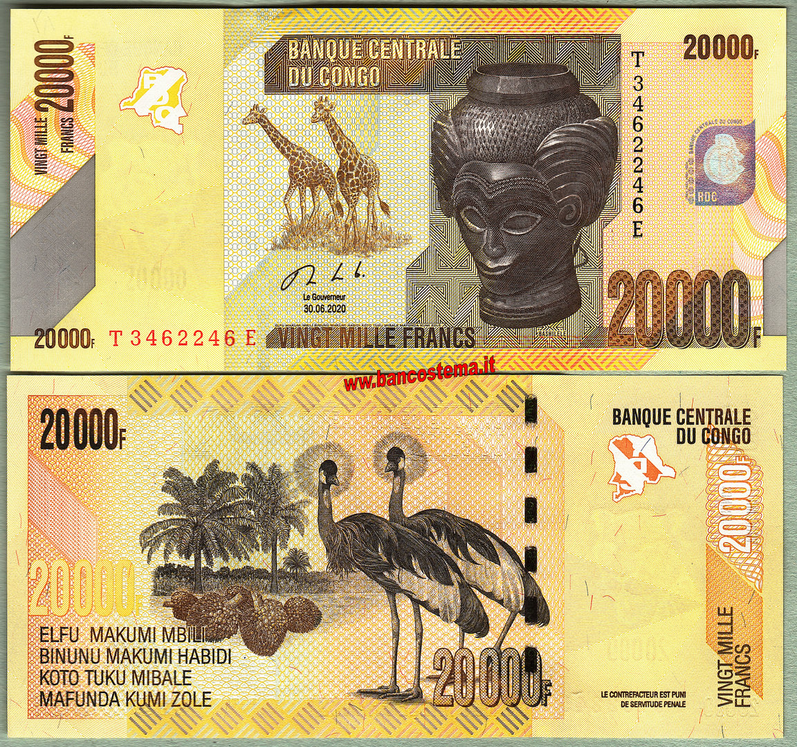 Congo Democratic Republi 20.000 Francs 30.06.2020 (2021) unc