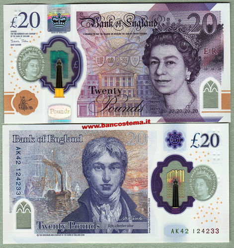 Great Britain 20 pounds nd 2020 polymer Aunc