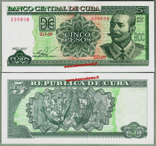 Cuba P116o 5 Pesos 2015 unc