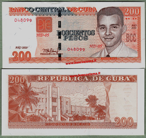 Cuba 200 Pesos 2020 (2021) unc