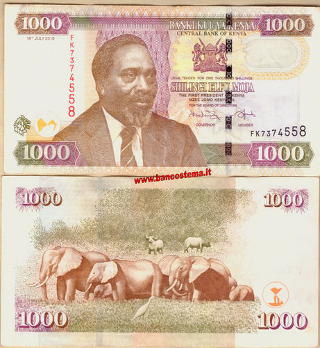 Kenya P51e 1.000 Shilingi 16.07.2010 vfef