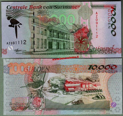 Suriname P145 10.000 Gulden 05.10.1997 unc