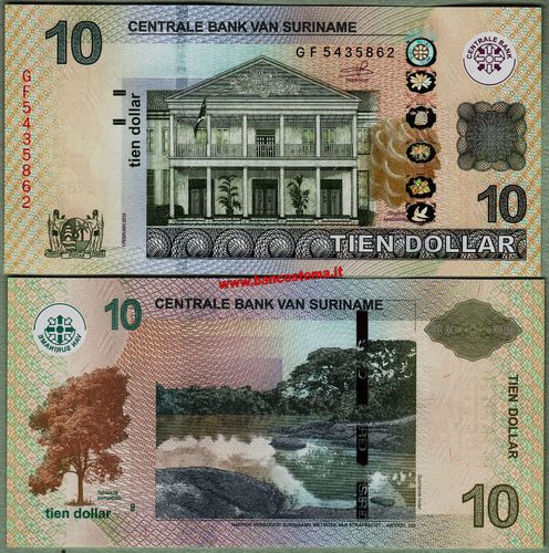 Suriname 10 Dollar 01.02.2019 unc