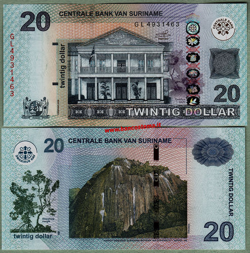 Suriname 20 Dollar 01.02.2019 unc