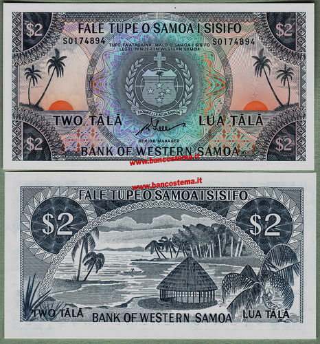 Samoa P17cCS 2 Tala nd 1967 unc