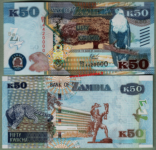 Zambia 50 Kwacha 2015 unc